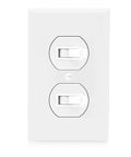 Dual Control AC Toggle Duplex Combination Light Switches 15 Amp White 2 Pack for kitchen dining room and bathroom lighting