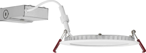 Canless 6 Inch LED Recessed Wafer Downlight With Ultra Thin Matte White Trim 90CRI Color Temperature Selectable 3000K 4000K 5000K Energy Star Certified Easy Remodel Install side view