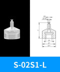 Bulk Pack Of 10 S-30S1 Series Rubber Vacuum Suction Cups For Industrial Pneumatic Manipulator Systems. Clear rubber suction cup with dimensions for automation.