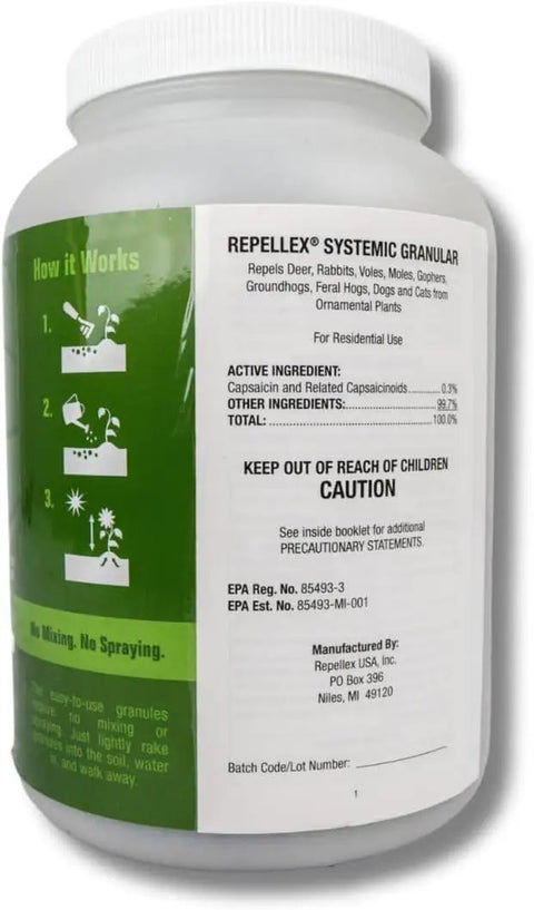 All Animal Repellent Granules Ready To Use For Lawns, Gardens And Yards Keep Deer And Rabbits At Bay container label view