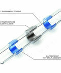 Top Grade 50 Pcs Solder Seal Wire Connectors Heat Shrink Waterproof Sleeves, clear tubing with blue adhesive rings