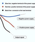 Wiring diagram for M12 Inductive Proximity Sensor Pack NPN NO Four Pack with labeled terminals and colored wires for connections.