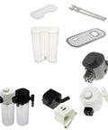Universal Coffee Machine Water Tank Cover Accessory For Nespresso And Other Semi And Fully Automatic Models Spill Proof Easy Fill Design Fits EN650 F531 Water Tank Replacements 1 Piece, shown with various machine components.