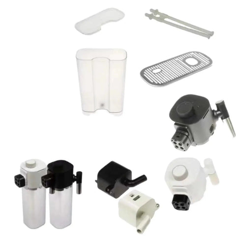Universal Coffee Machine Water Tank Cover Accessory For Nespresso And Other Semi And Fully Automatic Models Spill Proof Easy Fill Design Fits EN650 F531 Water Tank Replacements 1 Piece, shown with various machine components.