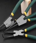7 Inch Snap Ring Pliers Set For Internal And External Circlips With Straight And Bent Jaws 4 Piece Pro Grade Heavy Duty C Clamp Pliers