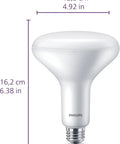 LED BR30 Dimmable Light Bulbs 4 Pack 2200K Ultra Definition Cozy Warm White 650 Lumens 7.5W Equal 65W Frosted Flicker Free Eye Comfort True Color Rendering CRI95 with dimensions shown