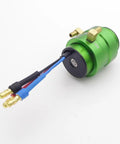 2440 KV Brushless RC Boat Motor With 24mm Can Water Cooling Jacket, shown at an angle displaying wires and cooling jacket