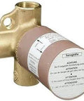 Rough-In Diverter And Shut-Off Valve In Brass with polymer trim plate, durable shower fixture component with brass internal parts.