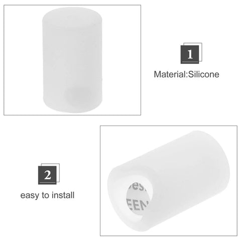 Silicone Round Corner Protectors For Wardrobe And Drawer Handles, Flexible Edge Guards, 6 Pack White Bumpers, Kid Safe