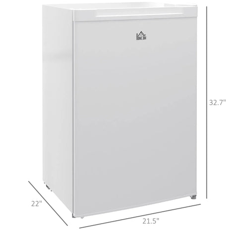 Roomy 3 Cubic Foot Upright Freezer With Reversible Door And Hassle Free Adjustable Thermostat In Clean White, dimensions 21.5x22x32.7in.