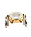 Dual Wheel Roller Guide for PT-31 LG-40 Torch, metal construction for adjustable standoff precision, enhances plasma cutting.