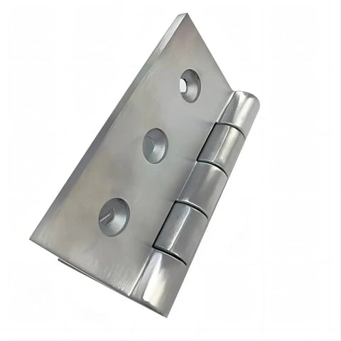 Beefy Stainless Steel Gate Hinges For Doors And Cabinets 100x100 Mm Hardware Connector Durable One Piece Mounting Hardware For Heavy Doors And Cabinets With Smooth Operation And Corrosion Resistant Finish, angled view