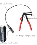 3 Piece Hose Clamp Pliers Set With 45 Degree Angle Flat Belt Plier, Wide And Flat Band Pliers, And 24 Inch Long Reach Wire Spring Plier