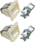 Cool 2 Pack Door Catch Strike Latch Kit For Kenmore Models 4027EL2001A And 4026EL3001A, white plastic and metal, secure latch for appliances.