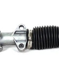 EZGO Golf Cart Steering Gear Box Assembly One Piece For TXT RXV MPT 2001 And Up Rack And Pinion Front Axle Mounted Replaces OEM 70964G01 70964G02 70602G01 Fits Electric And Gas Models Smooth Ride, visible side view of metal assembly component