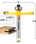 Slot Cutter Router Bit With Three Sixteenth Inch Height Three Fourths Inch Depth And One Quarter Inch Shank For Precise Grooves
