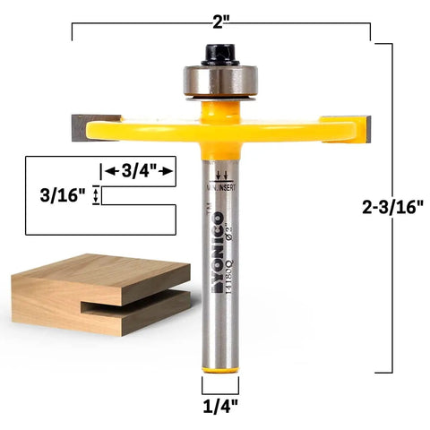 Slot Cutter Router Bit With Three Sixteenth Inch Height Three Fourths Inch Depth And One Quarter Inch Shank For Precise Grooves