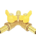 Three Way Shut Off Ball Valve With 3 8 Inch Hose Barb And Two Switches Brass Y Shaped Valve For Irrigation Plumbing And Fluid Control