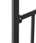 Close-up of Hella Durable 4 Step Steel Stair Railing With Side Fence Panel Rust Resistant Indoor Outdoor Handrail mount.