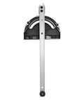 Rock Solid Tablesaw Miter Gauge Featuring Positive Stops And Heavy Duty Die Cast Zinc Alloy Rail For Bangin Accuracy On Standard 3/4 X 3/8 Workbench Slots Max At 90 Degrees, front view.