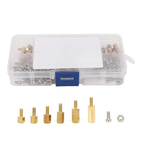 Top Shelf Carbon Steel Standoff Set Packed With Rock Solid One Way Screws And A Slick Storage Box Built For Gritty Panel Mounting Jobs And Daily Hardware Tasks Arrives In A Clean 180 Piece Bulk Kit with various standoffs, screws and storage case.
