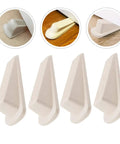 5 Pack Door Wedge Stoppers Rubber Anti Skid Prevent Slamming For Home And Office, White door stops angled view