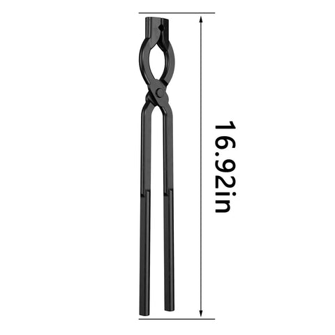 Hardcore Blacksmith Tongs Set 17 Inch Carbon Steel Forging Tongs with 16.92 inch measurement detail
