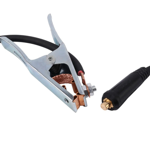 Heavy Duty 300A Ground Welding Earth Cable Clamp Clip For Mig TIG Arc Welder With Chrome Plated 10-25 Plug Holder Tool close-up view