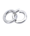 Two polished M12 split lock washers, 304 stainless steel.