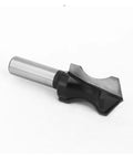 Top Notch 1/2 Inch Pointed Arc Slotting Router Bit For Baseboard Molding With Black Handle, precision tool for decorative cuts.