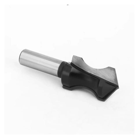 Top Notch 1/2 Inch Pointed Arc Slotting Router Bit For Baseboard Molding With Black Handle, precision tool for decorative cuts.