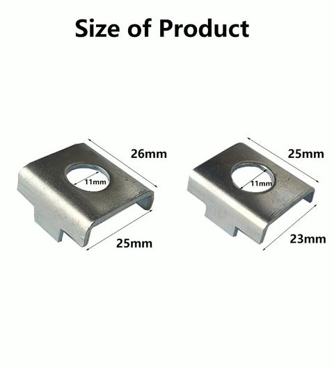 Diagram showing 10 Pack Bike Training Wheel Positioning Pieces 25mm And 23mm sizes with dimensions labeled for easy reference.