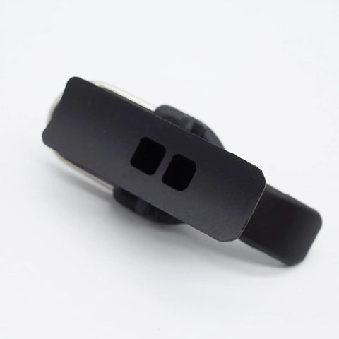 Top view of Cannon Surf Fishing Trigger Aid For Sea Casting, Thumb Button And Clip System, showcasing black durable grip