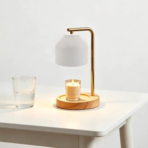 White Iron Lampshade Spare Part For Candle Warmer With 10mm Hole Diameter, Scratch Resistant Surface, Minimalist Farmhouse Design, Perfect For Everyday Home Use And Nightstand Setup on gold lamp base