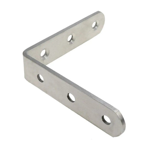 Badass Heavy Duty 304 Stainless Steel L Brackets 3 X 3 Inch Corner Braces Furniture Hardware Mounting Supports Four Pack Rust Proof Rig Built To Last Solid side view of L bracket with mounting holes