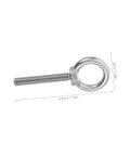 Long Reach M10x60 Eye Bolts Built Tough For Concrete And Machinery Mounting With Shoulder, Closed Hook For Easy Chain Linking, Deep Anchorage, Stainless Steel Construction For Heavy Duty Use, M10 x 60mm eye bolt side view
