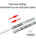 11 Inch Heavy Duty Beefy Drawer Slides 17mm Wide Ball Bearing with screws, side view showing two-way sliding mechanism
