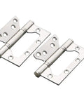 Stainless Steel Flat Cabinet Door Hinge Set 2 Pieces Heavy Duty Silent Hinges For Cabinets Windows And Wooden Boxes Perfect Replacement Parts For Home Furniture And Closets