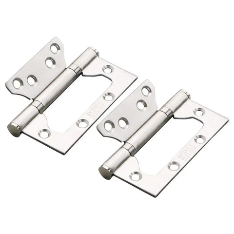 Stainless Steel Flat Cabinet Door Hinge Set 2 Pieces Heavy Duty Silent Hinges For Cabinets Windows And Wooden Boxes Perfect Replacement Parts For Home Furniture And Closets