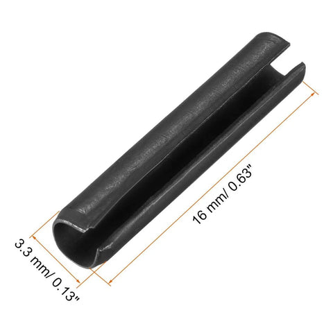 3.3mm By 16mm Dowel Pin With Split Spring Roll Pin, Carbon Steel, Black Finish, Heavy Duty Shelf Support Pin, Rust Resistant, 20 Pcs