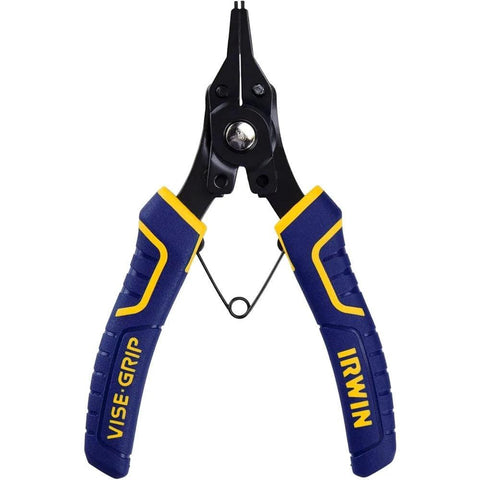Front view of Convertible Snap Ring Pliers Six Point Five Inch With Four Interchangeable Tips For Internal And External Use ProTouch Grips