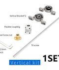 Top Tier T8 Lead Screw Vertical Or Horizontal Kit Featuring 8mm Stainless Steel Rod With Kfl08 And Kp08 Bearings For Smooth CNC And 3D Printer Builds Plus Stepper Motor Alignment Perfect For Custom Projects, vertical T8 lead screw kit with bearings, coupler, nut
