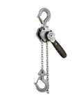 Durable Aluminum Hand Chain Hoist For Heavy Lifting And Wire Tightening Tasks With 0.5 Ton Capacity and 3Meter Length for Portable Rigging Work Anywhere, showing hoist with chains and hooks.
