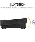 Rock Solid Sustain Pedal With 3.5mm And 6.35mm Interface side view showing silent mechanism and non-slip base design.