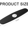 Slick Black Stainless Steel Faucet Cover Plate Three Hole Sink Escutcheon size 10.3 by 2.36 inches, with 1.4 inch hole.
