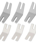 Six Pack Hump Jumper Sewing Tool Set For Quick Seam Finishing And Button Attachments With Two Size Options To Tackle Thick Fabrics Like Denim And Sweatshirts Universal Fit For Most Home Sewing Machines, shown in white and gray
