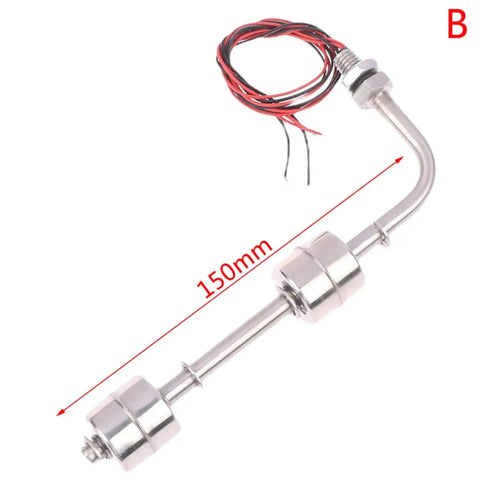 Stainless Steel Float Switch Liquid Level Sensor For Water Tanks And Pools, Adjustable 45 To 400 Mm Float Switch With Double Ball Design, Heavy Duty Liquid Level Monitor Sensor For Tanks, 150mm