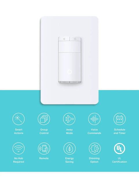 Smart Motion Sensor Dimmer Switch For Single Pole Wiring No Hub Required 2.4GHz WiFi Works With Alexa And Google Assistant