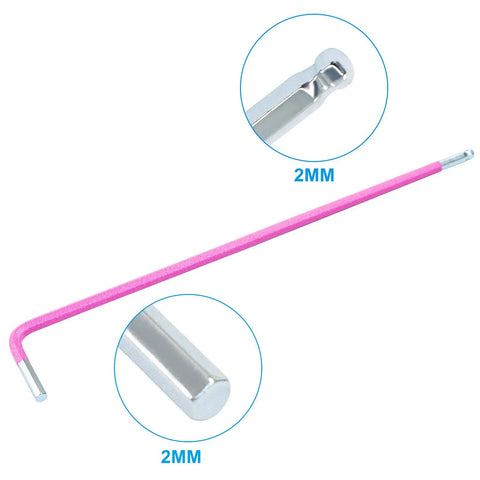 Four Pack 2mm Ball End Hex Key Wrenches L Shaped Long Arm Allen Keys Peachy Pink 100mm Length Hardened S2 Tool Steel Perfect for DIY Projects
