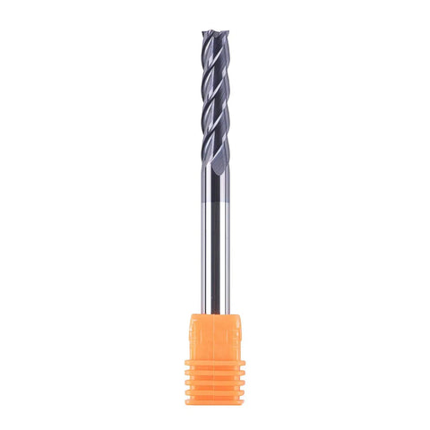 Beast 4 Flute Solid Carbide CNC End Mill Square Nose Router Bit 1 1/4 Inch Shank, 3 Inch Total Length, Upcut TiAlN Coated For Crisp, Smooth Cuts On Wood, Plastic, And Aluminum